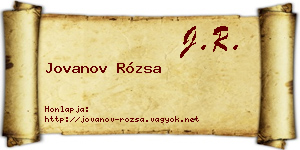 Jovanov Rózsa névjegykártya
